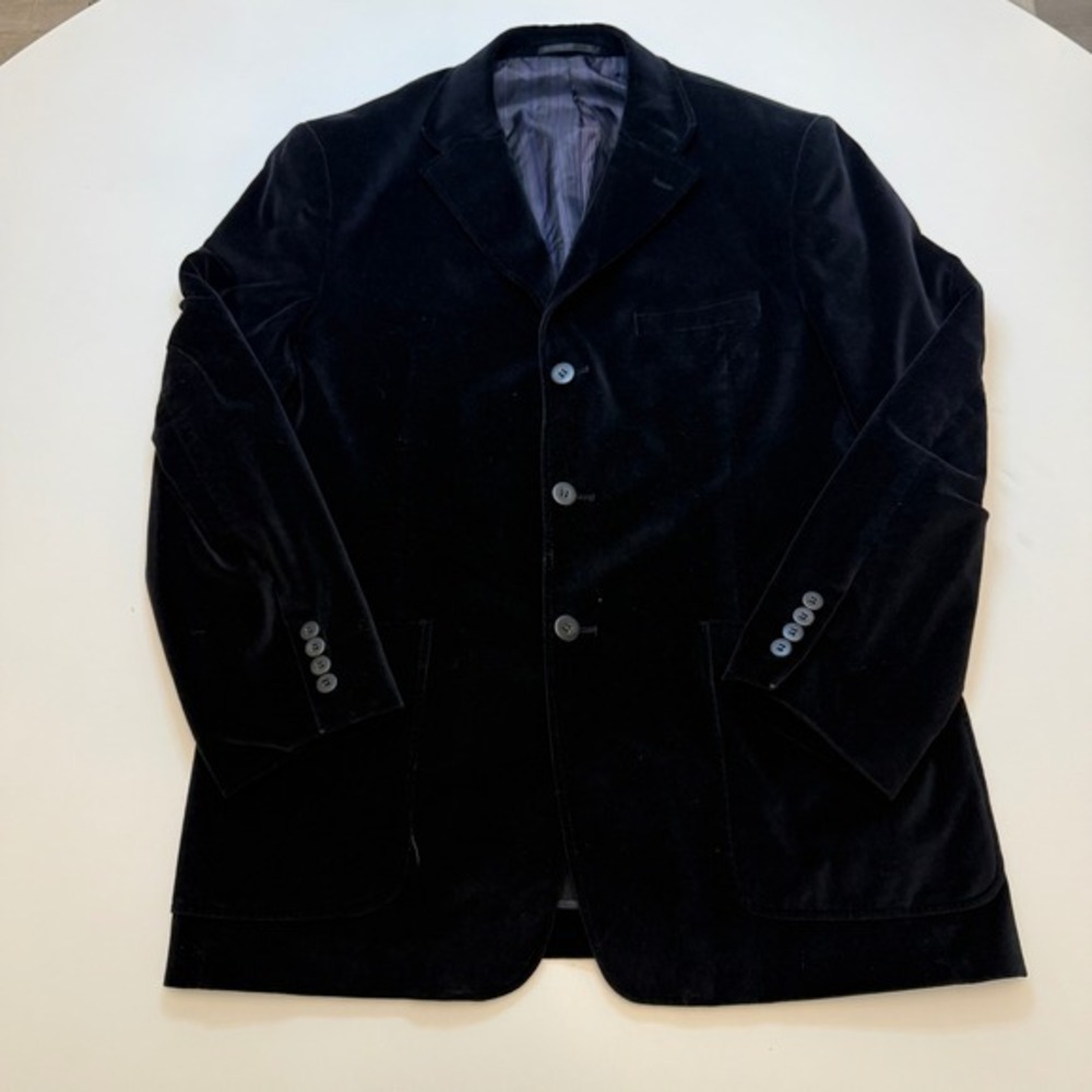 J. Ferrar Velvet RN 93324 Black 100% Cotton Blazer Sport Coat Mens Medium